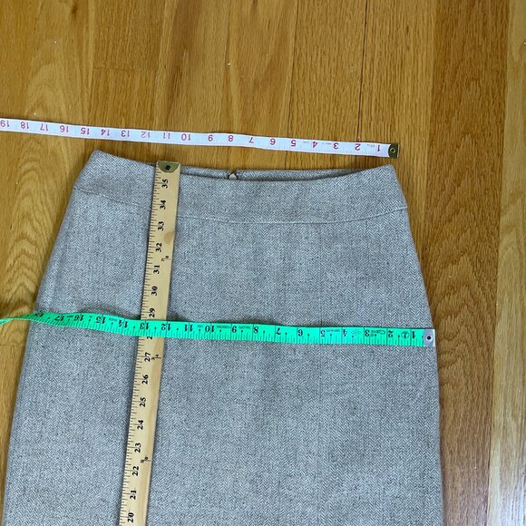 Ann Taylor Skirt Maxi Silk Wool Tan Herringbone Tweed Beige Vintage (6) - Picture 9 of 9